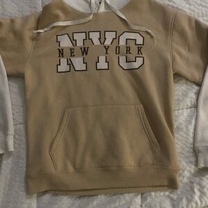 NYC Beige and White Hoodie